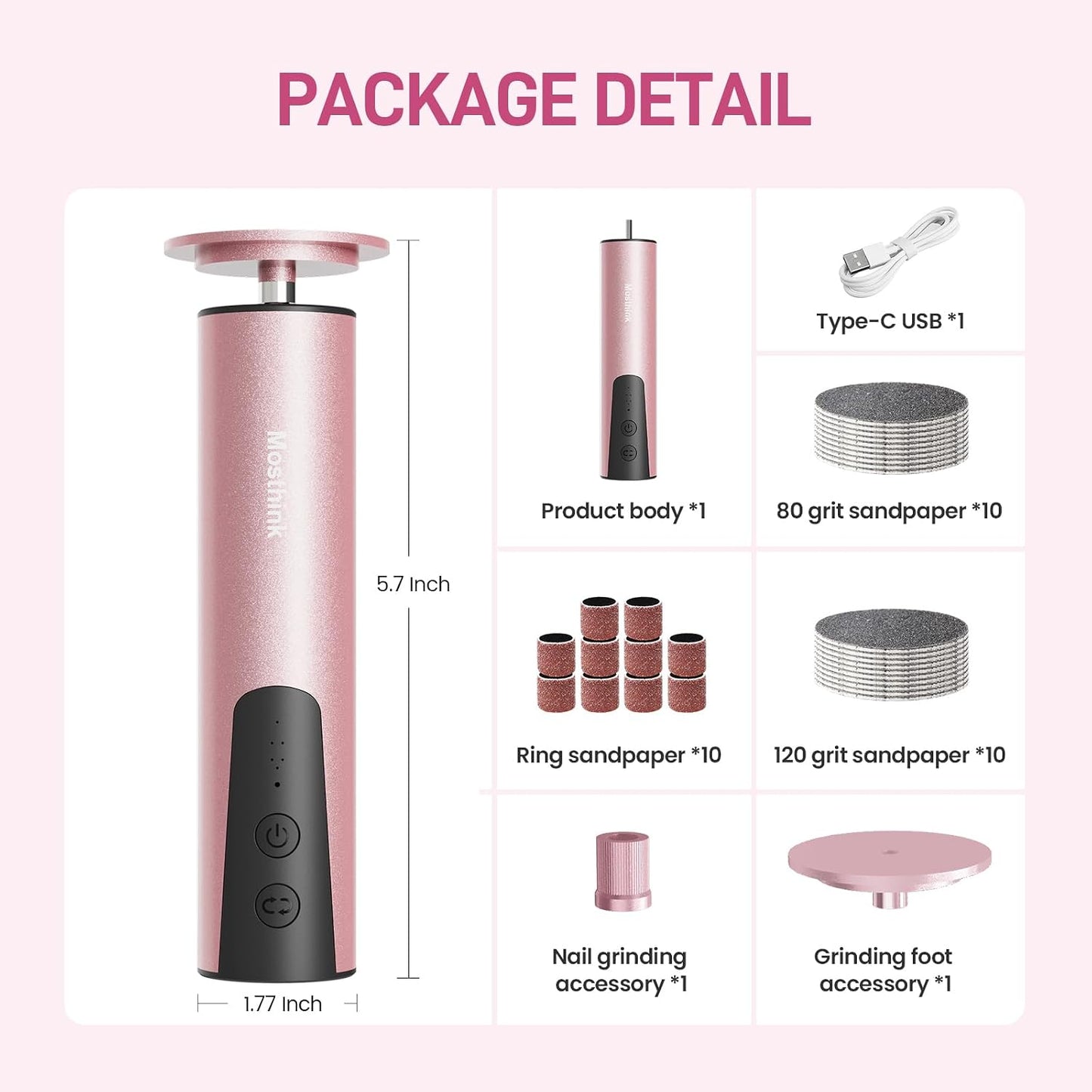 2-In-1 Electric Foot Callus Remover, Self Care Gifts for Women Mom Lover | Professional Pedicure Tool for Feet | 2 Hours Operation | 6 Gears Adjustable Foot File | 1200Mah Rechargeable | 20 Sandpapers