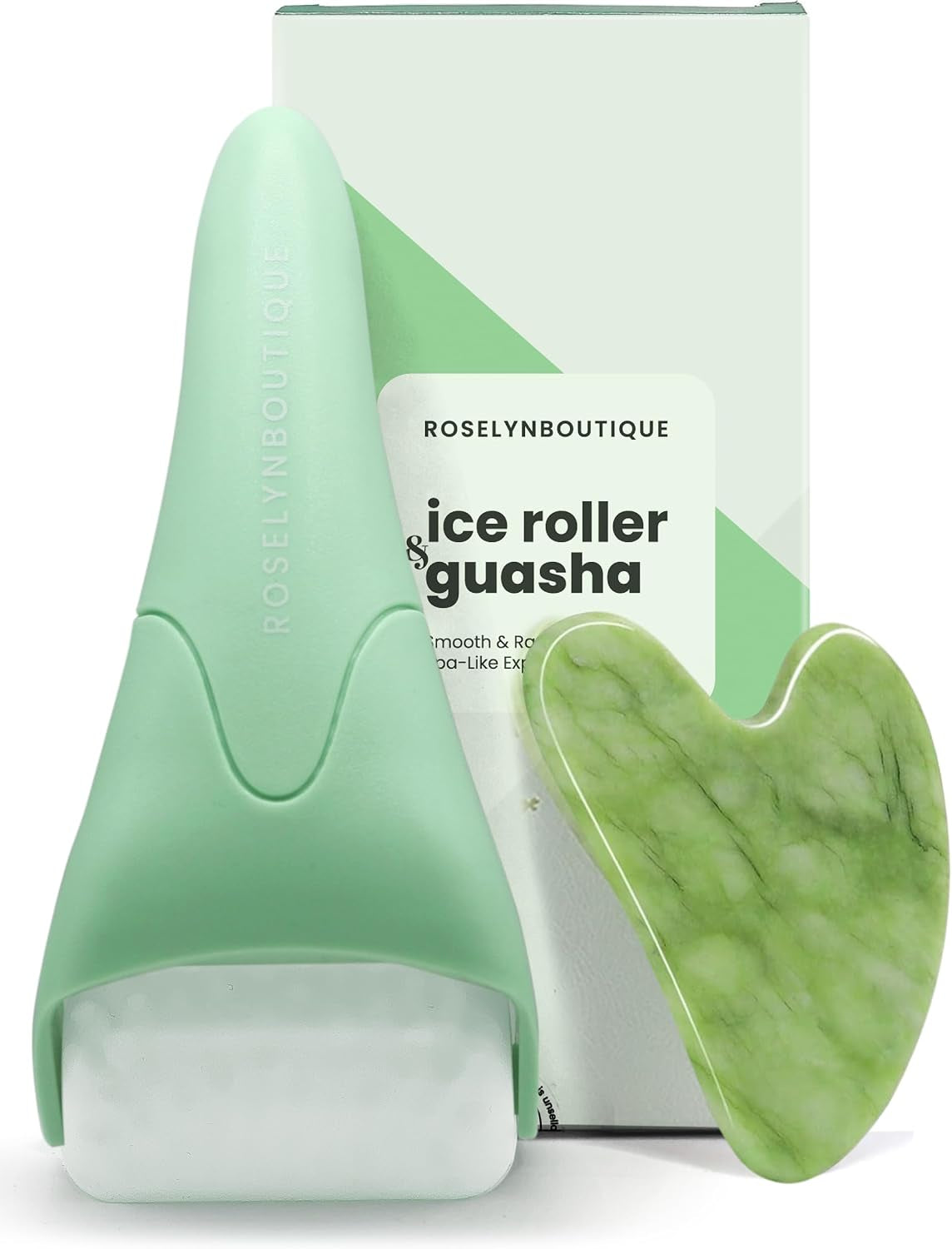 Gua Sha & Ice Roller Facial Set — De-Puffing Skincare Massage Tool