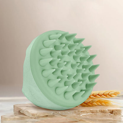 Scalp Massager Shampoo Brush, Scalp Scrubber with Soft Silicone Bristles, Scalp Exfoliator for Wet & Dry Hair (Green)