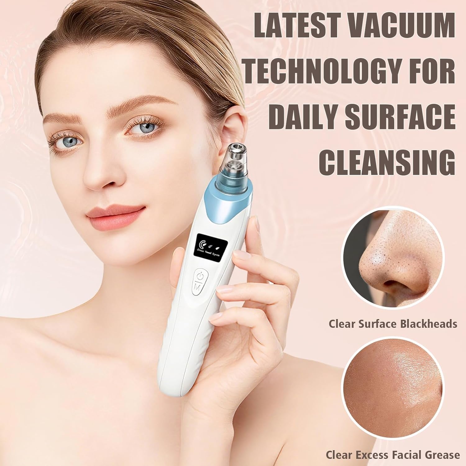 Blackhead Remover Pore Vacuum,Facial Pore Cleaner Blackhead Vacuum (Blue) | 5 Suction Power,5 Probes,Usb Rechargeable Pore Vacuum Tool for Adult