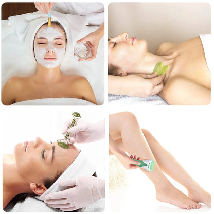 6-In-1 Ice Roller, Jade Roller and Gua Sha Set Facial Massager Skincare Beauty Tools