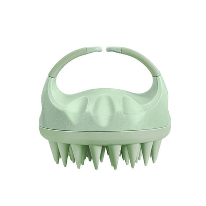 Scalp Massager Shampoo Brush, Scalp Scrubber with Soft Silicone Bristles, Scalp Exfoliator for Wet & Dry Hair (Green)