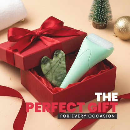 Gua Sha & Ice Roller Facial Set — De-Puffing Skincare Massage Tool