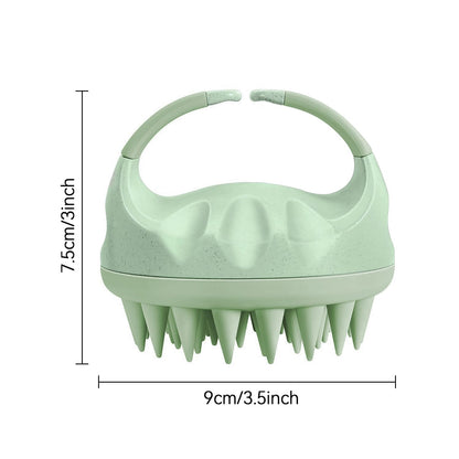 Scalp Massager Shampoo Brush, Scalp Scrubber with Soft Silicone Bristles, Scalp Exfoliator for Wet & Dry Hair (Green)